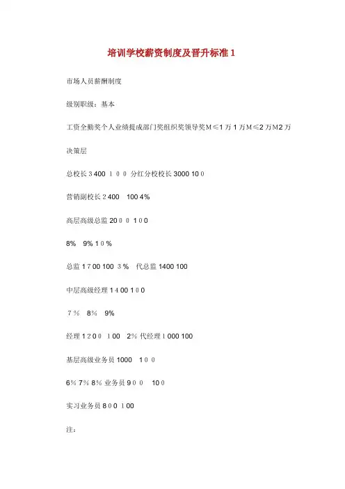 培训学校薪资制度及晋升标准[2].doc