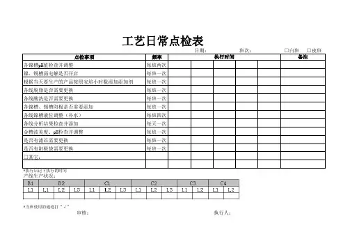 工艺日常点检表