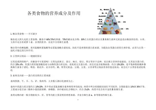 各种食物营养成份表