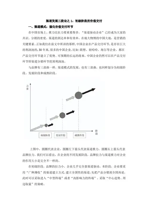 渠道发展三段论之1：初级阶段的价值交付