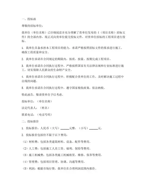 工程项目投标文件