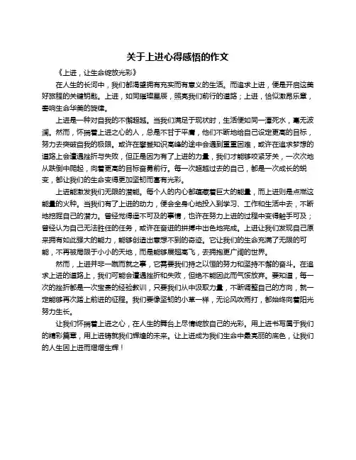 关于上进心得感悟的作文