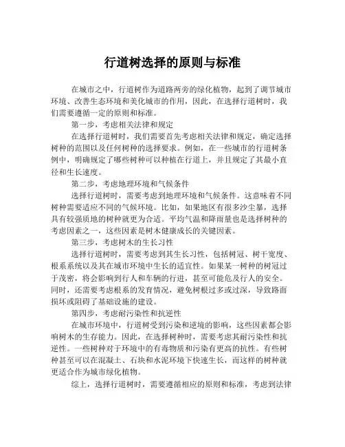 行道树选择的原则与标准