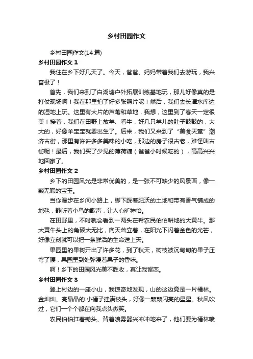 乡村田园作文（14篇）