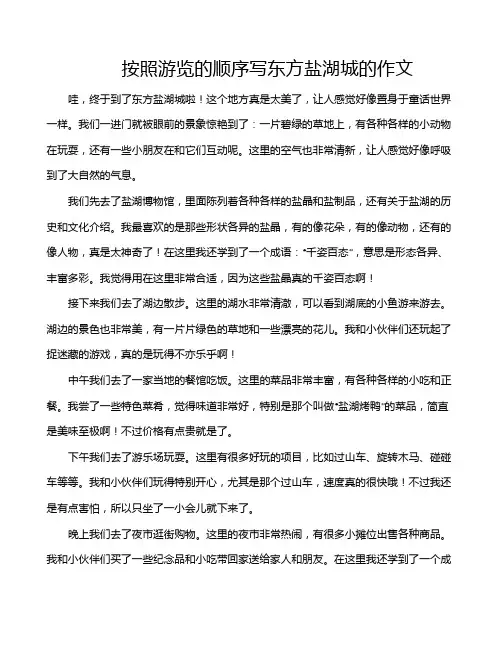 按照游览的顺序写东方盐湖城的作文