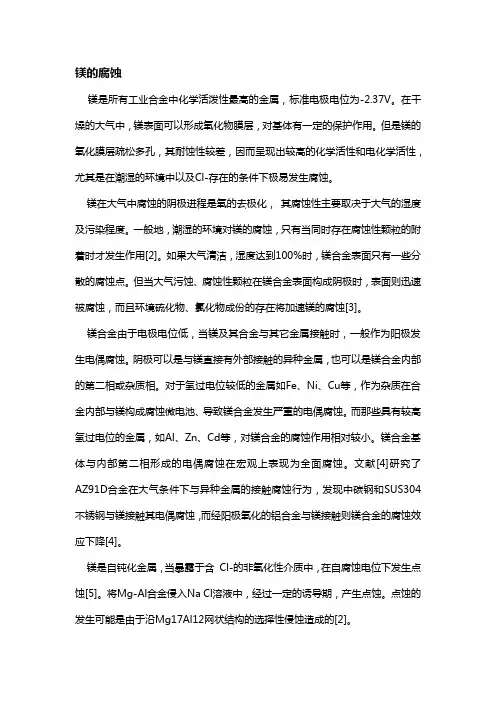 镁的腐蚀