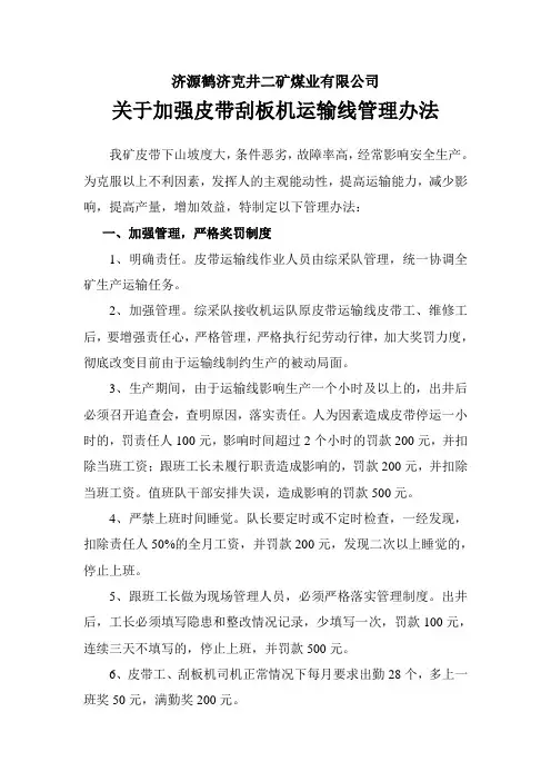 矿井煤库皮带运输系统管理办法 (1)