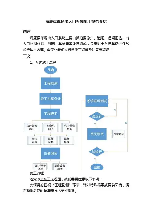 海康停车场出入口系统施工规范介绍