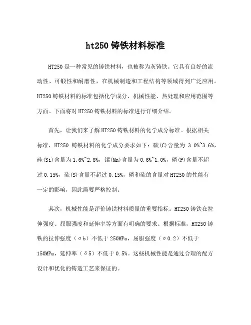 ht250铸铁材料标准