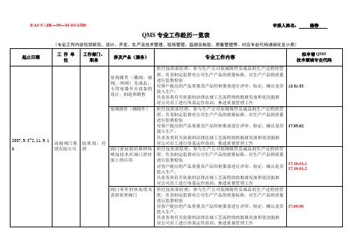 工作审核经历表