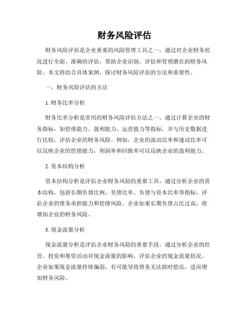 财务风险评估
