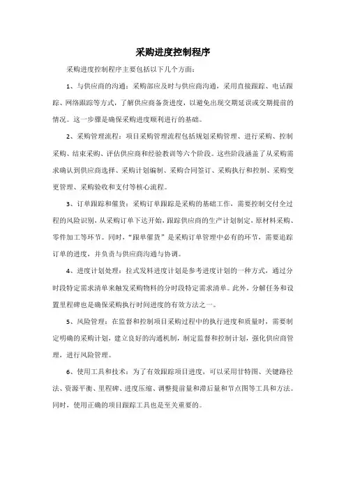 采购进度控制程序