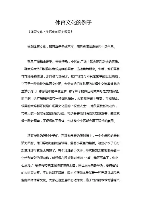 体育文化的例子