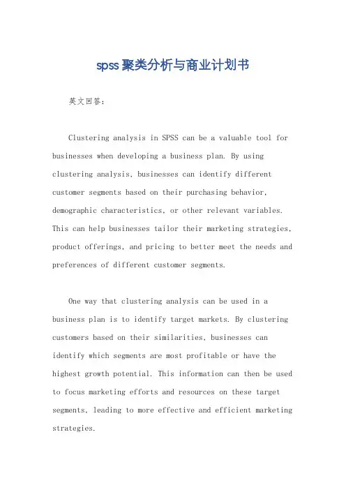 spss聚类分析与商业计划书