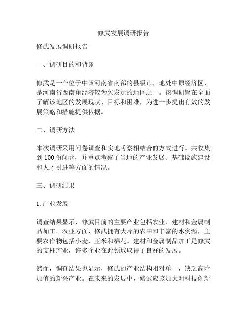 修武发展调研报告