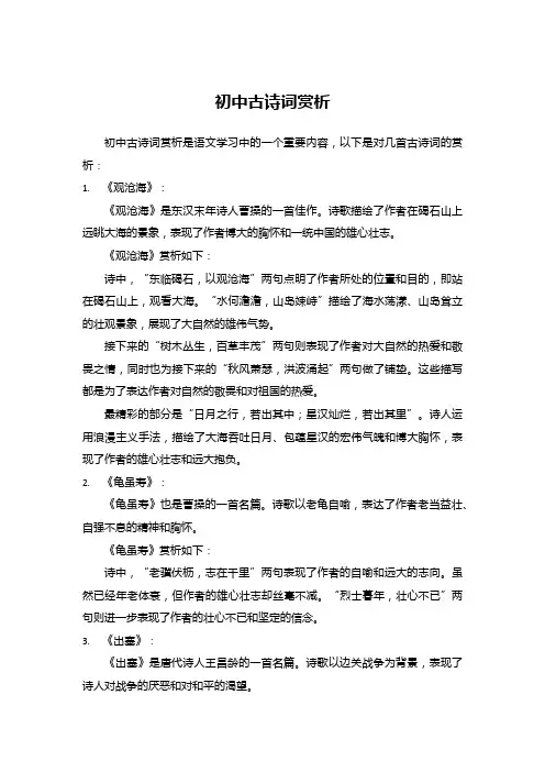 初中古诗词赏析