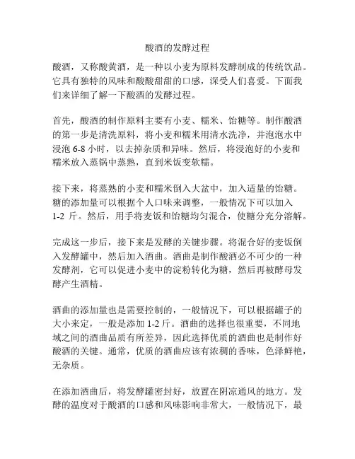 酸酒的发酵过程