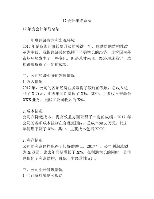 17会计年终总结