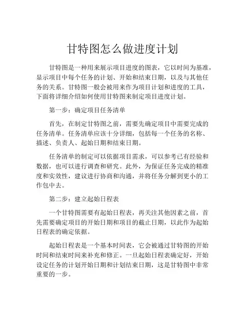 甘特图怎么做进度计划(精选10篇)