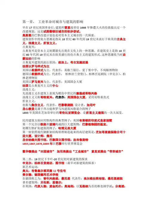 外国现代建筑历史复习资料