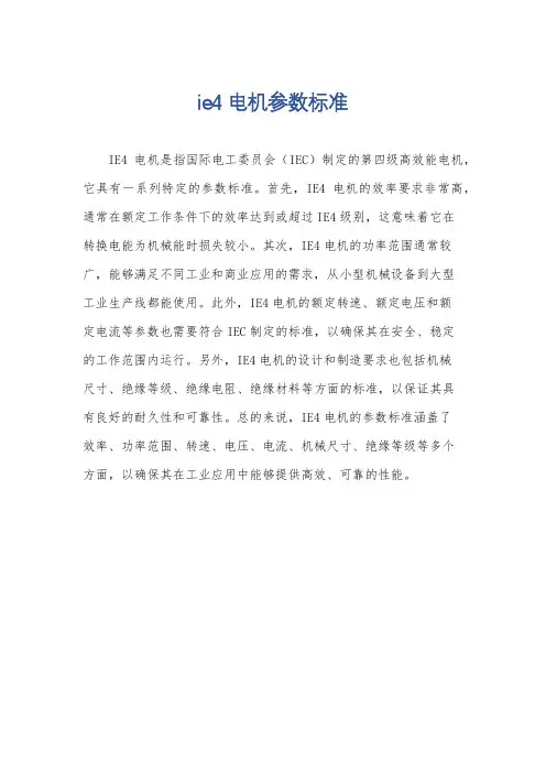 ie4电机参数标准