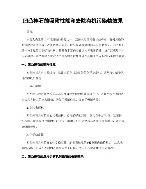 凹凸棒石的吸附性能和去除有机污染物效果