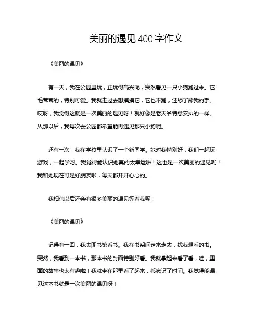 美丽的遇见400字作文
