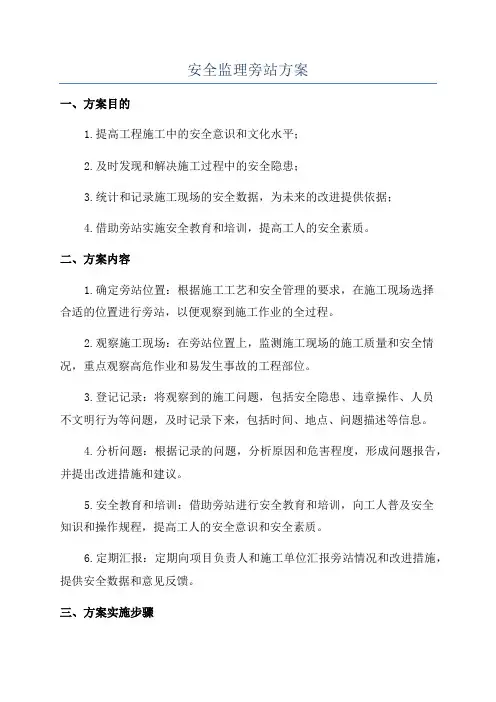 安全监理旁站方案