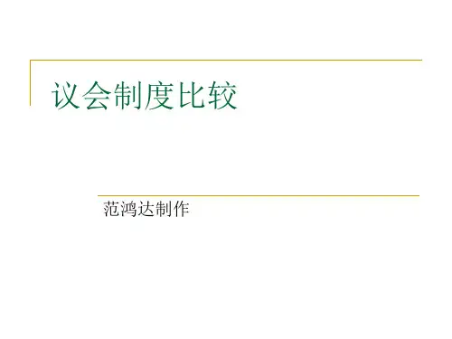 各国议会制度比较
