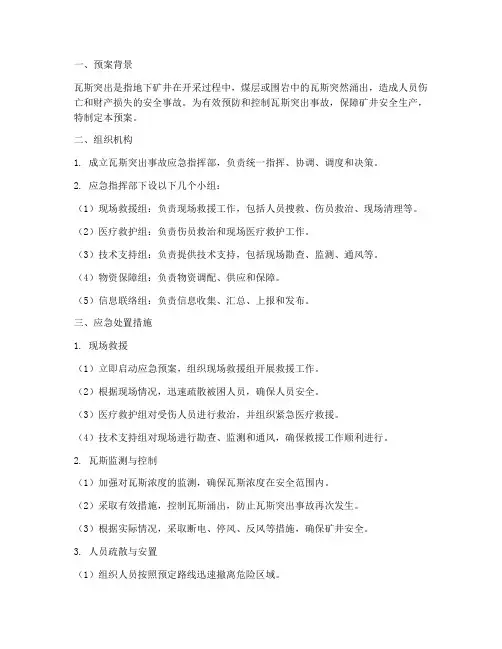 应急预案_瓦斯突出