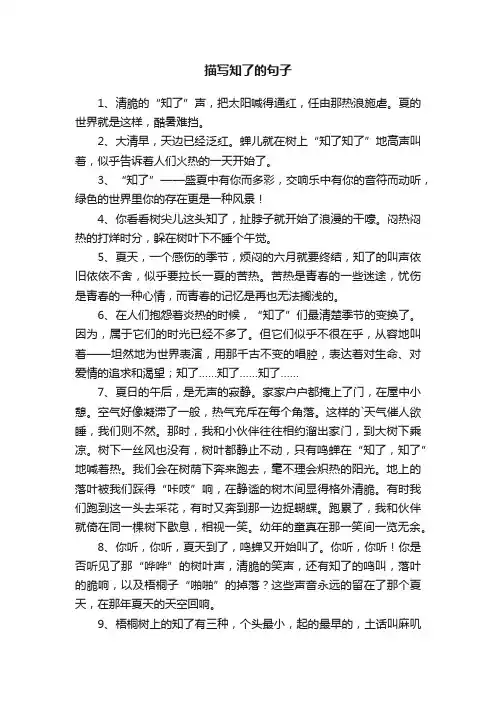 描写知了的句子