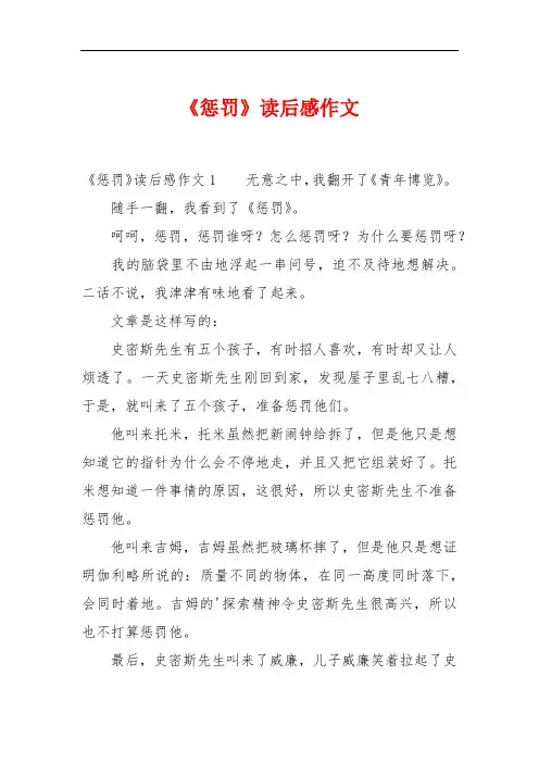 《惩罚》读后感作文