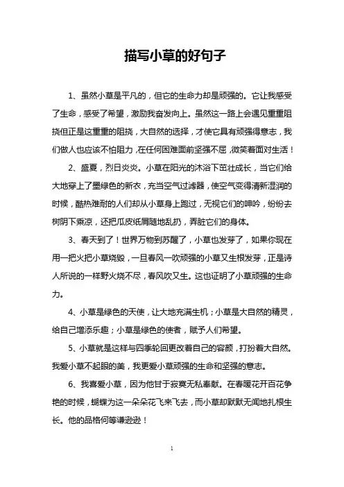 描写小草的好句子