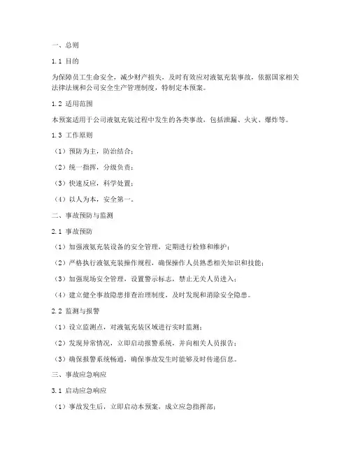 液氨充装事故紧急处理预案