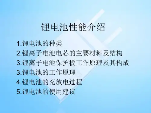 锂电池性能介绍
