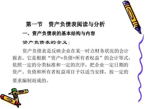 专题二资产负债表分析