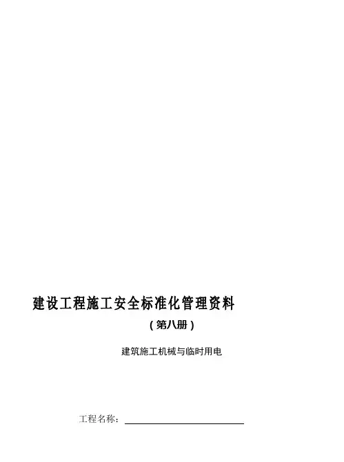 建设工程施工安全标准化管理资料(第八册)