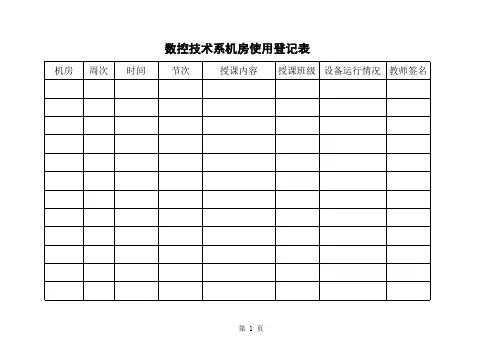 机房使用情况登记表