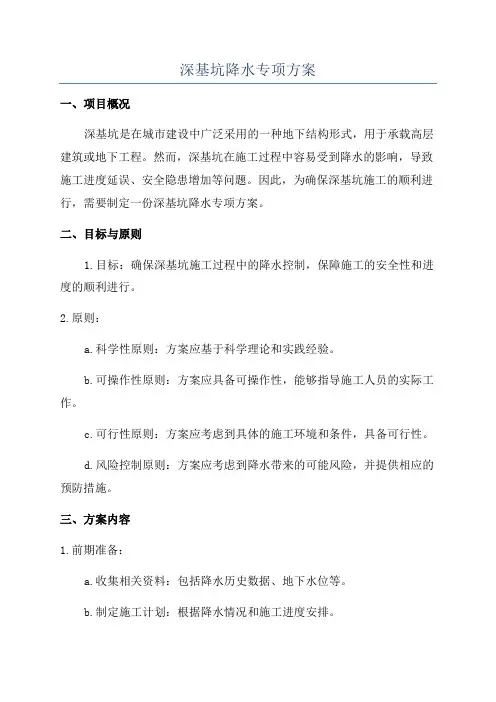 深基坑降水专项方案