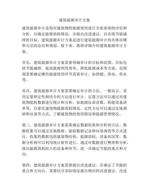 建筑能源审计方案