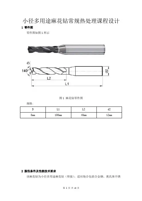 小径多用途麻花钻热处理课程设计