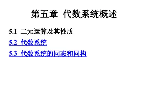 第五章 代数系统概述