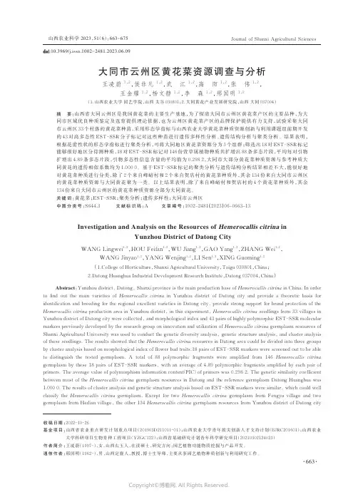 大同市云州区黄花菜资源调查与分析