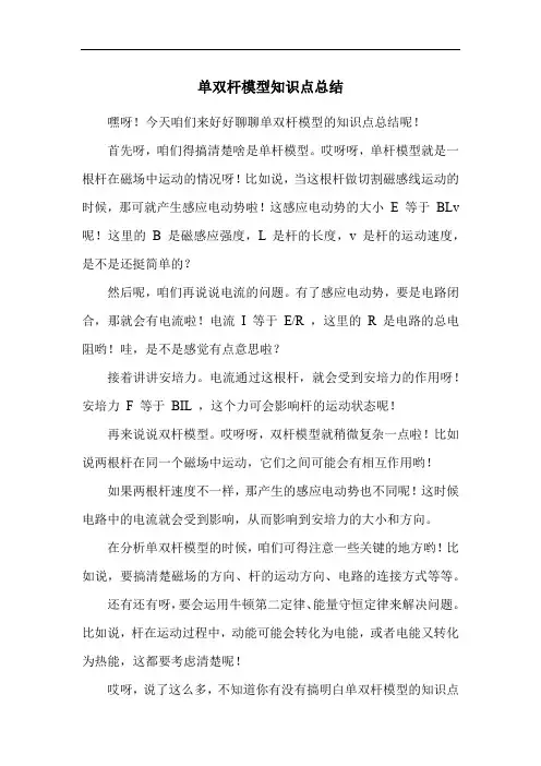 单双杆模型知识点总结