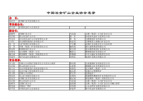 中国冶金矿山企业协会会员