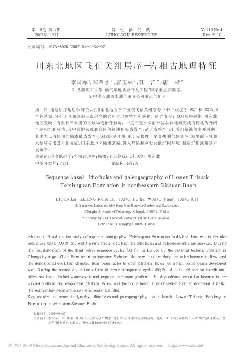 川东北地区飞仙关组层序_岩相古地理特征