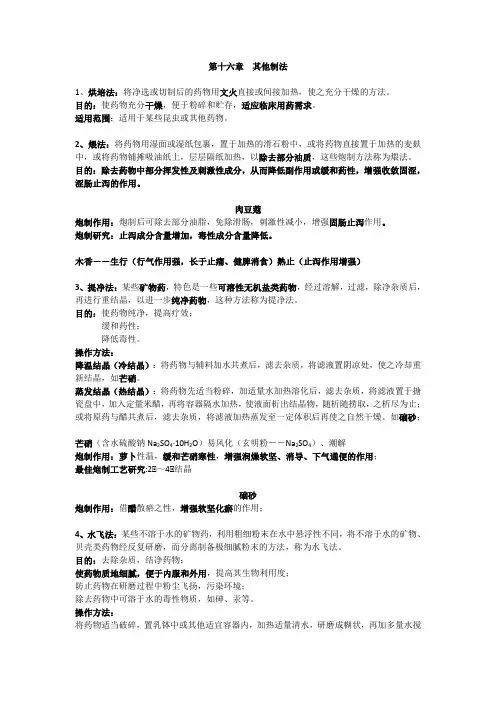中药炮制学笔记南京中医药大学翰林学院