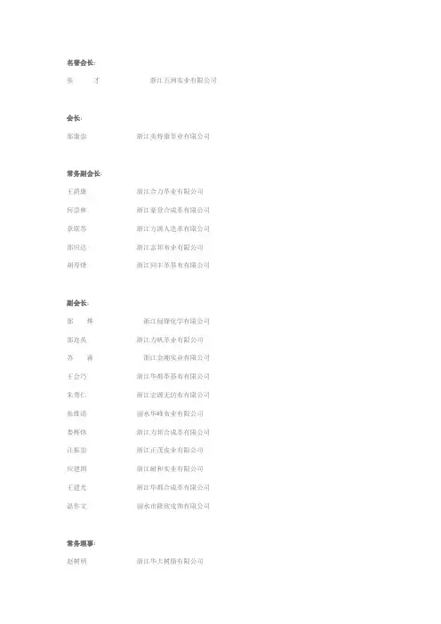 丽水市温州商会成员