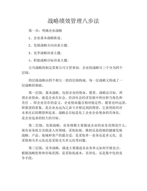 战略绩效管理八步法