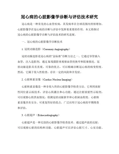 冠心病的心脏影像学诊断与评估技术研究